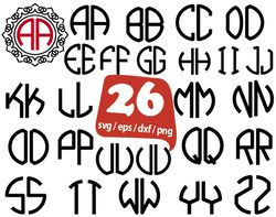 Monogram SVG Bundle, Monogram Alphabets SVG, Monogram Letters SVG