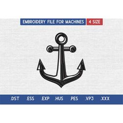 Anchor Embroidery Design File, Anchor Embroidery Design File for machine, Instant Download DST, EXP, VP3, PES