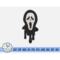 Scream Embroidery File - Instant Download - Ghost Face For Clothing Decoration - Halloween Pattern For Patches - Scary H