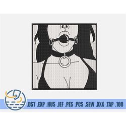 BDSM Embroidery File - Instant Download - Sexy Woman For Clothing Decoration - Gag Pattern For Patches - Two Colors Desi