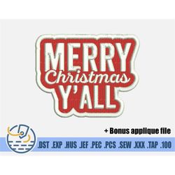 Merry Christmas Embroidery File - Instant Download - Decor Design For Christmas Gift - Text Word Pattern For Patches - H