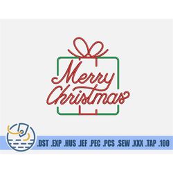 Christmas Gift Embroidery File - Instant Download - Beautiful Art Text For Clothing Decoration - Cute Holiday Design For