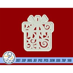 Christmas Gift Embroidery File - Instant Download - Cute Holiday Gift For Patches And Clothing Decoration - Easy One Col