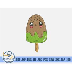 Ice Cream Embroidery File - Instant Download - Funny Cartoon Design For Baby And Newborn - Beautiful Tasty Popsicle For