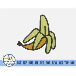 Banana Embroidery File - stitch design - Instant Download - Machine Embroidery - Kitchen Design - Fruit Embroidery - Fun