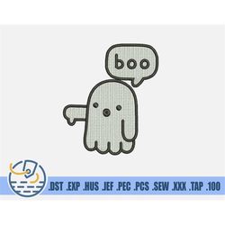 Ghost Embroidery File - Halloween - stitch design - Instant Download - Cute Ghost - Boo - Digital Design - Machine Embro
