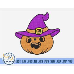 Pumpkin Embroidery File - Instant Download - Halloween Design For Clothing Decoration - Cartoon Art For Baby And Newborn
