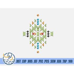 Ornament Embroidery File - Instant Download - Funny Folk Ornament - Simple Geometric Design - Clothing Decoration - Gree