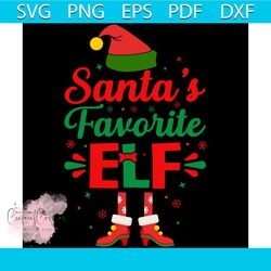 Santa's Favorite Elf Svg, Christmas Svg, Holly Svg, Elf Svg, Christmas Gift Svg, Christmas Hat Svg