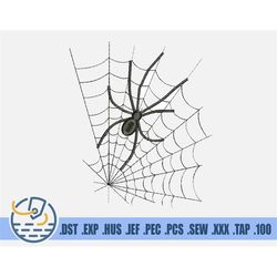 Spider Embroidery File for Halloween - Scary Spider Design - Spider Web Patterns - stitch design - Clothing DecorationIn