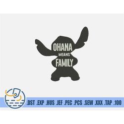 Stitch Embroidery File - Instant Download - Character Design For Clothing Decoration - Ohana Means Family For Baby And N