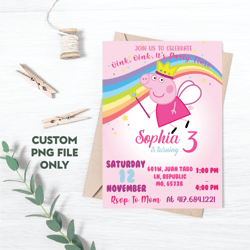 Personalized File Peppa Pig Birthday invitation | Peppa Pig Invitation | Peppa Pig Party Kids Invite | PNG File