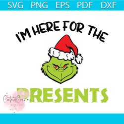 I'm Here For The Presents Svg, Christmas Svg, Xmas Svg, Xmas Gifts Svg, Presents Svg