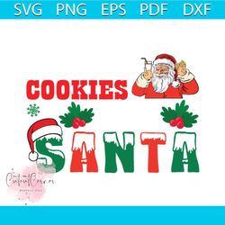 Cookies Santa Svg, Christmas Svg, Xmas Svg, Happy Holiday Svg, Santa Claus Svg