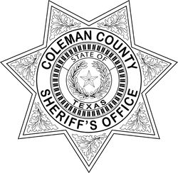 Coleman County Sheriffs office badge Texas vector file for laser engraving, cnc router, cutting, engraving file