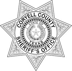 Coryell County Sheriffs office badge Texas vector file for laser engraving, cnc router, cutting, engraving file
