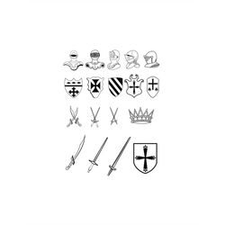 medieval svg, svg, knights, crosses swords, helmets svg,silhouette cameo, cricut, scanncut, scrapbook, cutting machines,