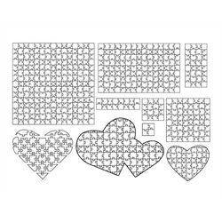 JIGSAW PUZZLE SVG, Jigsaw Puzzle Clipart, Heart Puzzle Svg, Puzzle Cut files for Cricut