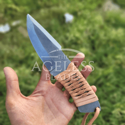 Custom High Cabon Skinner Blade with leather sheat