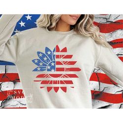 Patriotic Sunflower SVG PNG PDF, Usa Sunflower Svg, 4th of July Svg, God Bless America Svg, Patriotic Sunflower Shirt Sv