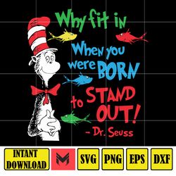 Dr Seuss Svg, Cat In The Hat SVG, Dr Seuss Hat SVG, Green Eggs And Ham Svg, Dr Seuss for Teachers Svg (314)