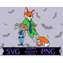 Nick and Judy SVG, easy cut file for Cricut, Layered by colour
