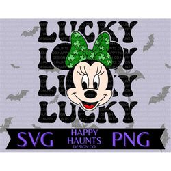 Lucky girl mouse SVG, easy cut file for Cricut, Layered by colour