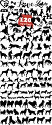 Dog svg Bundle, Dog Silhouettes SVG, Dog Paw Prints Svg, Dog Monogram Svg, Pet Svg