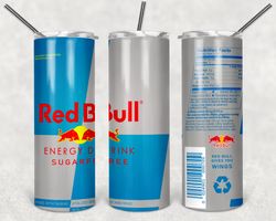 Red Bull Sugar Free Tumbler Wrap Design - PNG Sublimation Printing Design - 20oz Tumbler Designs.