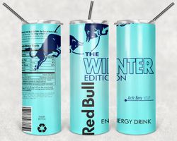 Red Bull Winter Tumbler Wrap Design - PNG Sublimation Printing Design - 20oz Tumbler Designs.
