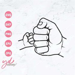 Dad and Baby Fist Bump Svg Png | Family Hands Svg | Fist Punch Dad and Kid Svg | Family Fist Svg | Father's Day Svg | Da
