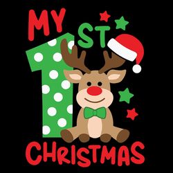 My 1st Christmas Svg, Boy Reindeer Svg, Christmas Svg, Dxf, Eps, Png, Kids Svg, Baby Cut Files, Newborn ClipartMy 1st Ch