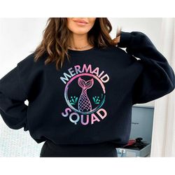 Mermaid Squad Sweatshirt, Mermaid Theme Birthday Hoodie, Mermaid Shirt, Matching Birthday Shirts, Birthday Party Shirts,