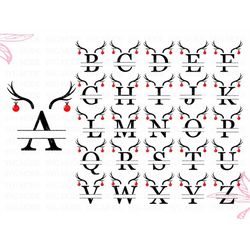 Christmas Split Monogram Letters SVG PNG PDF, Christmas Split Monograms, Christmas Split Alphabet Svg, Split Monogram, A