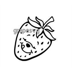 strawberry pooh svg, winnie the pooh svg, cricut files, fruit svg, kawaii svg, summer vibes, for tumblers, spring trends