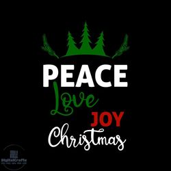 Peace Love Joy Christmas Pine Tree Svg, Christmas Svg, Peace Love Joy Svg