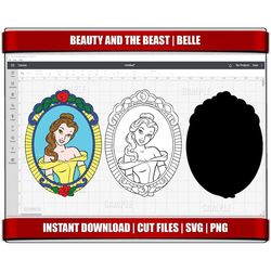 beauty and the beast svg, belle svg, cricut cut files,  silhouette cut files, birthday party, instant download, digital