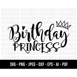 COD1065- Birthday princess svg, be a princess svg, Princes svg, Fairy Silhouette, png, clipart, cutting files for cricut