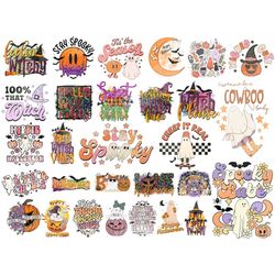 Retro Halloween Bundle, Retro Halloween png, Groovy Halloween Sublimation Designs, Spooky Babe png, Ghouls Sublimation,