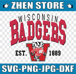 Vintage 90's Wisconsin Badgers Svg, Wisconsin  Svg, Vintage Style University Of Wisconsin, NCAA Svg, NCAA Sport Svg, Dig