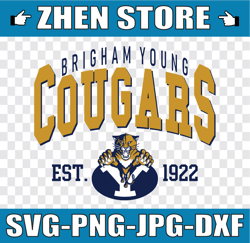 Vintage 90's Brigham Young Cougars Svg, Brigham Svg, Vintage Style University Of Brigham Png Svg dxf NCAA Svg, NCAA Spor