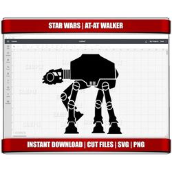 AT-AT walker svg png clipart, star wars svg, instant download, cricut cut files, silhouette cut files, digital star wars