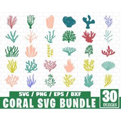 Coral SVG Bundle, Seaweed Svg Bundle, ,Under the sea plants svg, Sea life svg, Ocean life svg, Sea weed cut file, Ocean
