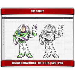 buzz svg, toy story svg, woody svg, toy story png clipart, instant download, for cricut svg files, digital printable bir