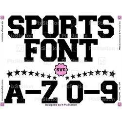 Sports Svg Font, Athletic Font Svg, College Svg Font, Svg Alphabet Letters Numbers and Signs, Decal cut file for Cricut
