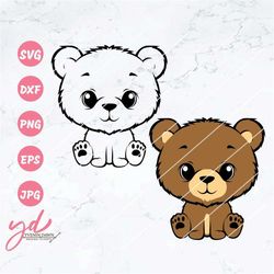 baby bear svg | bear sitting svg | woodland animals | teddy bear svg | cute bear svg | bear svg | cute svg | baby birthd