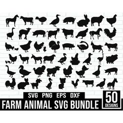Farm Animals Svg Bundle, Farm Animals Silhouettes, Farm Animal Svg cut files for Cricut, Cow Svg, Horse Svg, Farm svg, P
