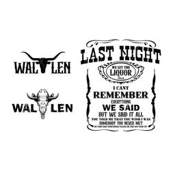Last Night We Let The Liquor Talk PNG Download, Retro Wallen PNG, Country Music PNG, Sublimation Download