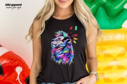 Floral Lion Tank top, Cute Shirts for Women, Lion Shirt, Lio