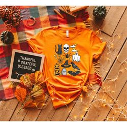Doodles Halloween Shirt, Halloween Shirt, Cute Halloween Theme Shirt, Happy Halloween Shirt, Happy Halloween Heart Shirt